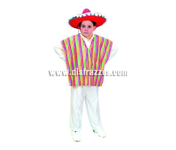 Disfraz de Mejicano paraniños de 5-6 años. Sombrero No incluido, podrás encontrar en nuestra sección de Complementos.