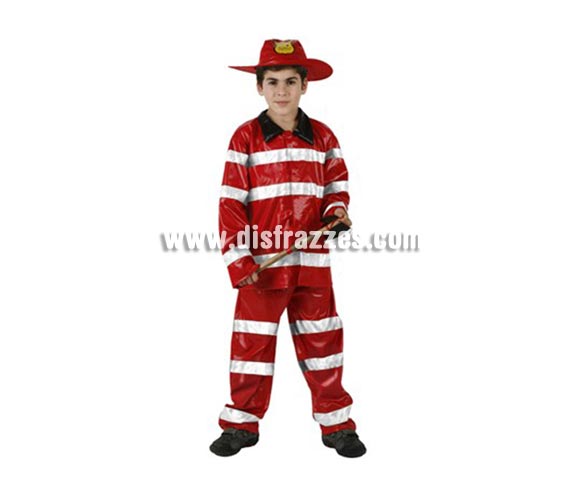 Disfraz de Bombero para niños de 5-6 años. Incluye chaqueta, pantalón y gorro. Hacha NO incluida, podrás encontrar hachas en la sección de Complementos.