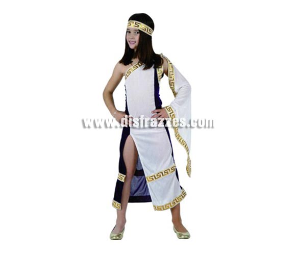 Disfraz de Princesa Romana para niñas de 5-6 años. Incluye vestido y tocado.