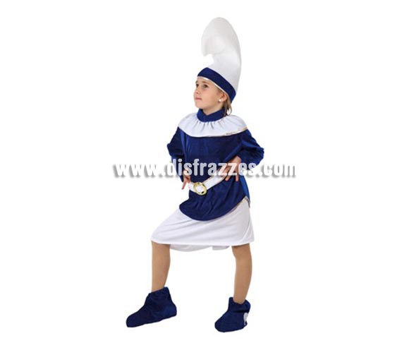 Disfraz de Enana Azul para niñas de 3-4 años. Incluye disfraz completo. Para jugar a Los Pitufos.
