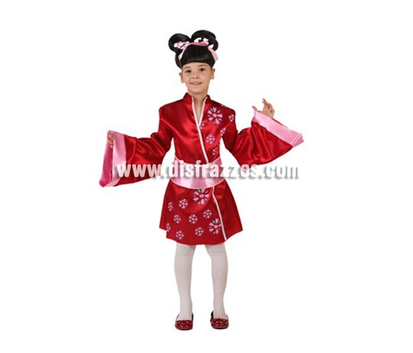 Disfraz de Kimono Corto Japonesa para niñas de 5-6 años. Incluye disfraz.