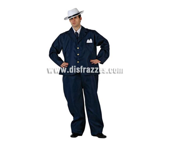 Disfraz de Mafioso Gordinflon para hombre. Incluye traje completo. Sombrero NO incluido, podrás encontrar en la sección de Complementos.
