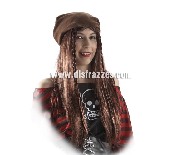 Pañuelo Pirata con trenzas marrón.