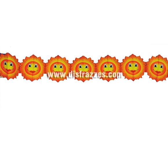 Guirnalda infantil de Soles de papel fantasía de 16 x 400 cm. ideal para decorar todo tipo de Fiestas.