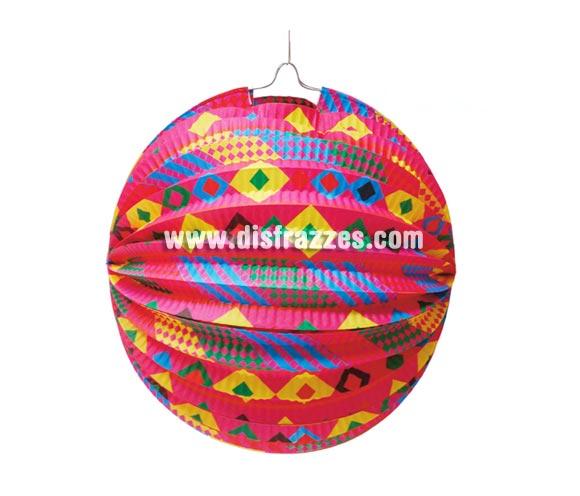 Farolillo esférico fantasía decorado de 26 cm. genial para decorar tus Fiestas.