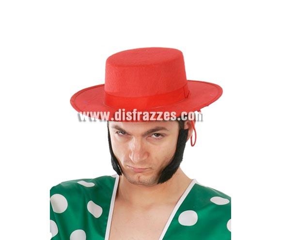 Sombrero Cordobés de fieltro rojo para Fiestas flamencas o de tipo Español.