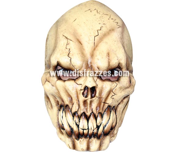 Máscara Cráneo Calavera de látex para Halloween. Alta calidad. Fabricada en látex artesanalmente por una empresa que realiza efectos especiales para Hollywood. Máscara o Careta de Halloween de media cabeza ideal para ir de Fiesta la Noche de las Brujas a Pubs, Discotecas, Casas particulares o Restaurantes y ayudar a crear un ambiente terrorífico y tenebroso en la Fiesta de Halloween. ¡¡Compra tu careta o tu máscara para Halloween en nuestra tienda de disfraces, será divertido!!