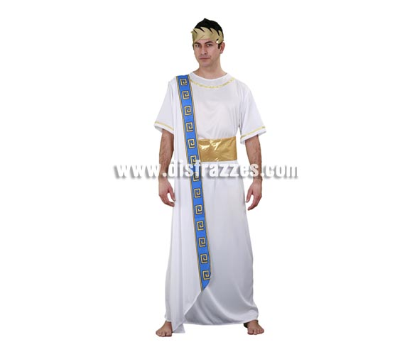 Disfraz barato de Emperador Romano para hombre. Talla universal 52/54. Incluye Túnica, manto y cinturón. Cinta de la cabeza NO incluida, podrás ver algunos modelos en la sección de Complementos. Éste traje también se suele usar en Navidades para representar a Herodes.