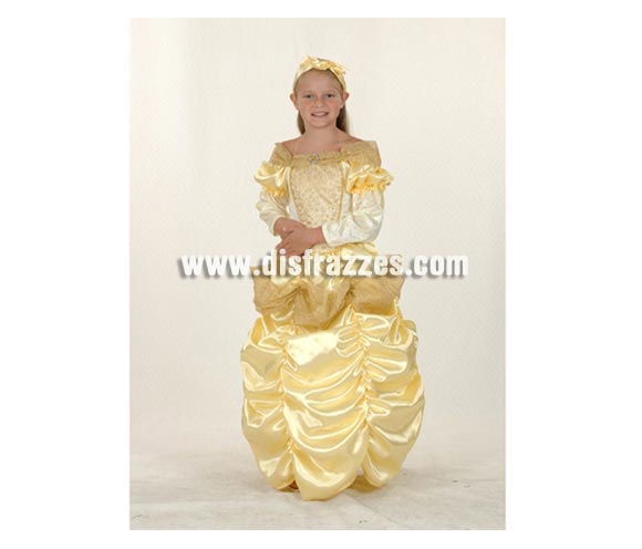 Disfraz de Princesa Bella Económico talla de 7 a 9 años. Incluye vestido y tocado.