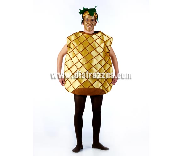 Disfraz de Piña para adultos. Disponible en varias tallas. Incluye gorro y cuerpo del disfraz. Un disfraz muy original y exclusivo ideal para Grupos, Peñas o Comparsas.
