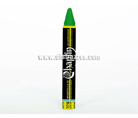 Lápiz maquillaje de 11 cm. y 15 gr. de color verde claro. Artículo de Maquillaje ideal para caracterizarte en Carnaval, en Halloween o en cualquier fecha del año que tengas ocasión para ir de Fiesta.
