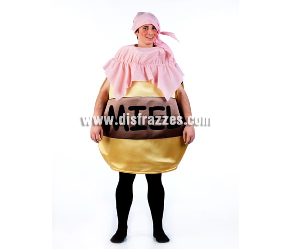 Disfraz de Tarro de Miel para adultos. Talla Universal. Incluye pañuelo de la cabeza y cuerpo del disfraz. Perfecto como disfraz para Peñas, Grupos y Comparsas.
