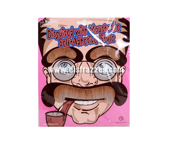 Bigote y cejas adhesivo estilo hombre del pueblo.