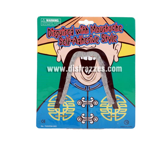 Bigote adhesivo estilo hombre chino.