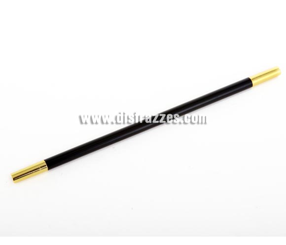 Varita de Mago negra y dorada de 34cm. Ideal para disfrazarte de Mago.