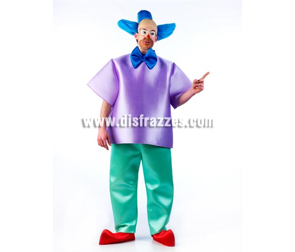 Disfraz de Krusty el Payaso de los Simpson para hombre. Disponible en 2 tallas. Incluye calva con pelo, camisa con pajarita, pantalones y cubrepies.