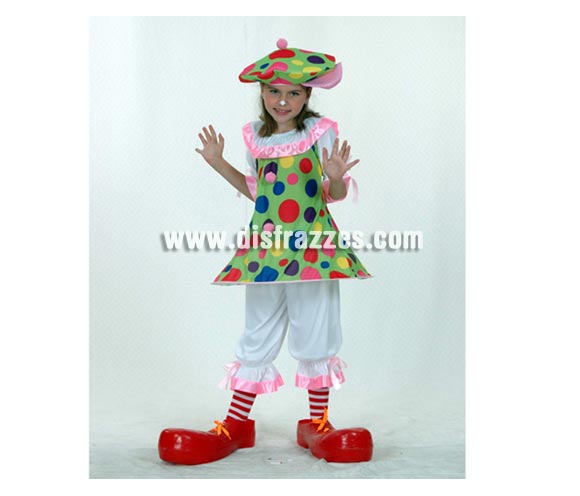 Disfraz de Payasa Aro infantil para Carnaval. Talla de 10 a 12 años. Incluye sombrero, camisa con aro y pantalón. Zapatones y calcetines NO incluidos, podrás verlos en la sección de Complementos. Éste disfraz de Carnaval es ideal para divertirse en las Fiestas de Carnavales tan divertidas y estrambóticas como siempre y que cada vez se celebran en más Pueblos, Villas  y Ciudades, tanto en la calle como en Pubs, Discotecas, Casas particulares, Restaurantes o Colegios y disfrazándote con un traje de Carnaval ayudarás a crear ese ambiente Carnavalesco, tan divertido, multicolor y variopinto que a todos nos fascina y nos divierte.
¡¡Compra tu disfraz para Carnaval en nuestra tienda de disfraces, será divertido!!
