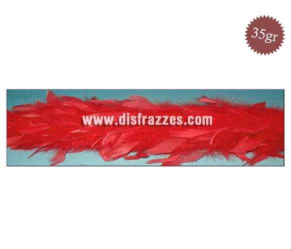 Boa de 35gr. de color roja 150cm. Ideal para tu disfraz de Charlestón o Caberet. También para Despedidas de Soltera.