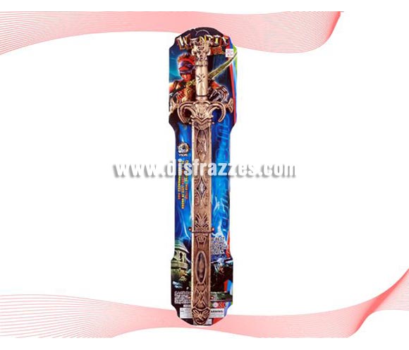 Espada Guerrero del poder con funda dorada de PVC.