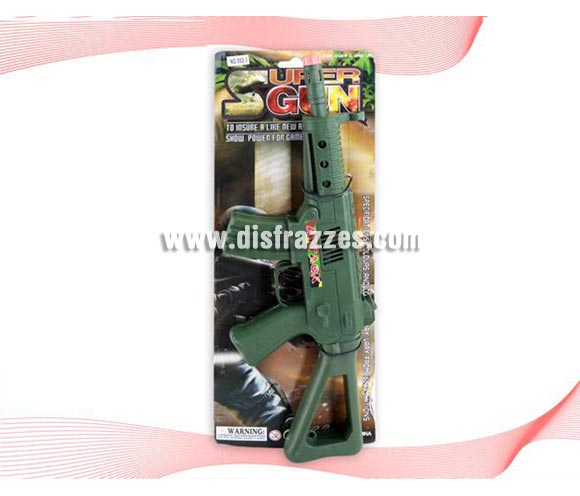 Metralleta de color verde perfecta para tu disfraz de Militar.