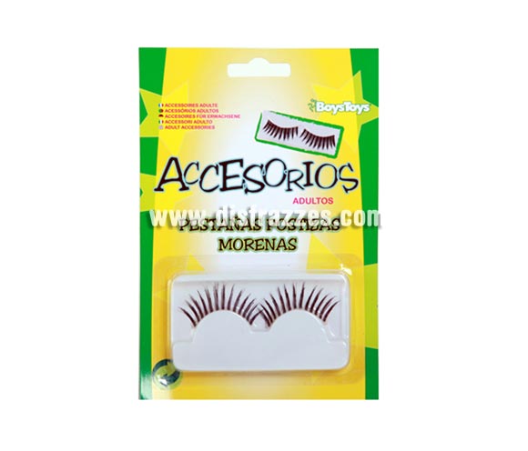 Pestañas postizas morenas. Medidas orientativas del blister 19x13 cm.