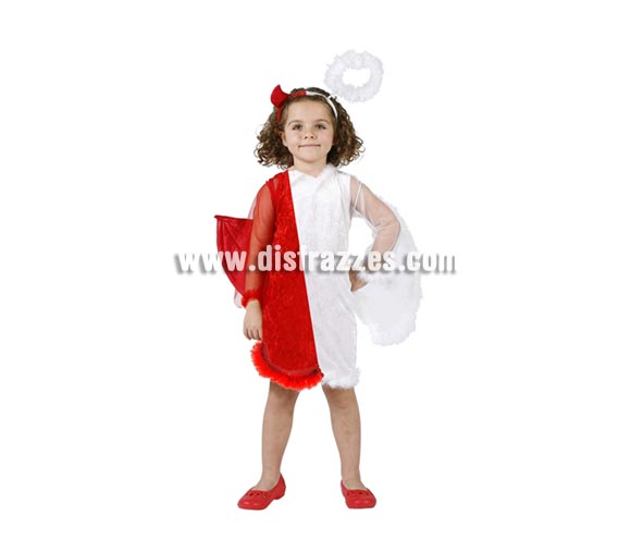 Disfraz de Demonio vs Angel para niña. Talla de 7 a 9 años.