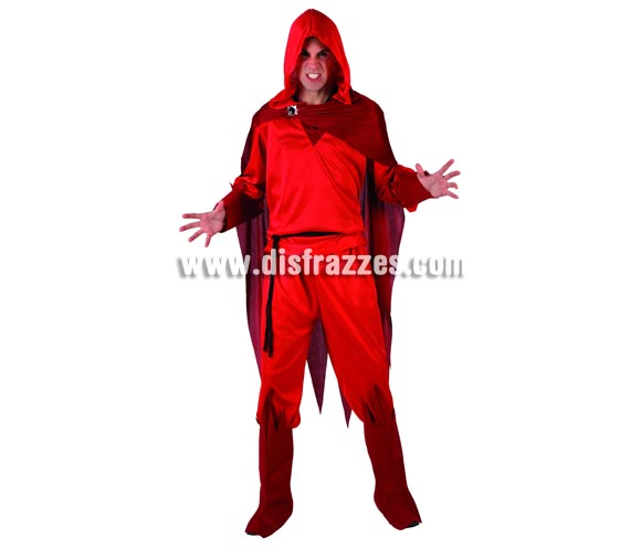 Disfraz de Demonio o Diablo para hombre. Talla 2 (Standar M-L = 52/54). Incluye traje completo.