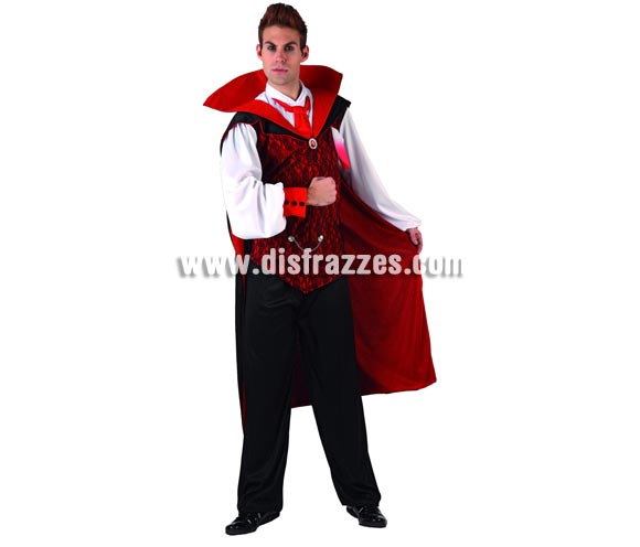 Disfraz de Vampiro para hombre. Talla 2 M-L = 52/54. Serie Gold. Incluye pañuerlo, camisa y pantalón.