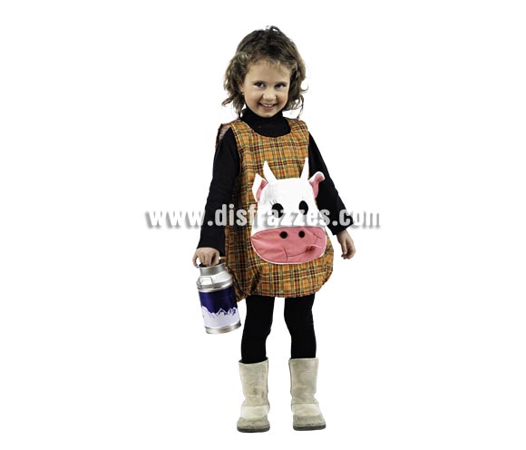 Disfraz de Natura Granja Deluxe para niñas de 3-5 años. Alta calidad, hecho en España. Incluye vestido y pompero. Lechera No incluida.
