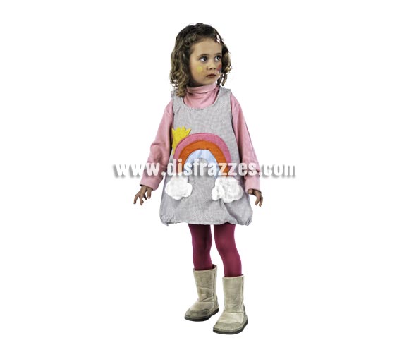 Disfraz de Natura Arcoiris Deluxe para niñas de 3-5 años. Alta calidad, hecho en España. Incluye vestido y pompero.