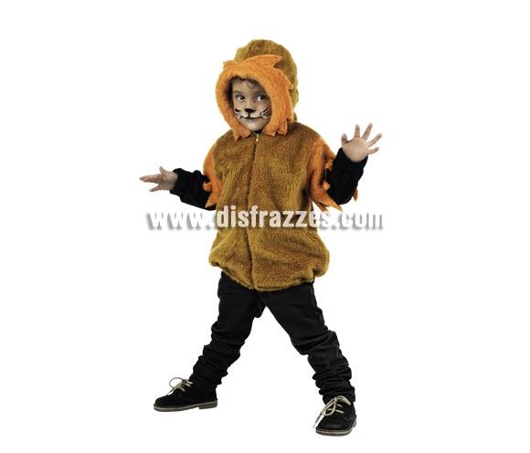 Disfraz de León Deluxe para niños de 3-5 años. Alta calidad, hecho en España. Incluye chaqueta con gorro. Pantalón NO incluido.