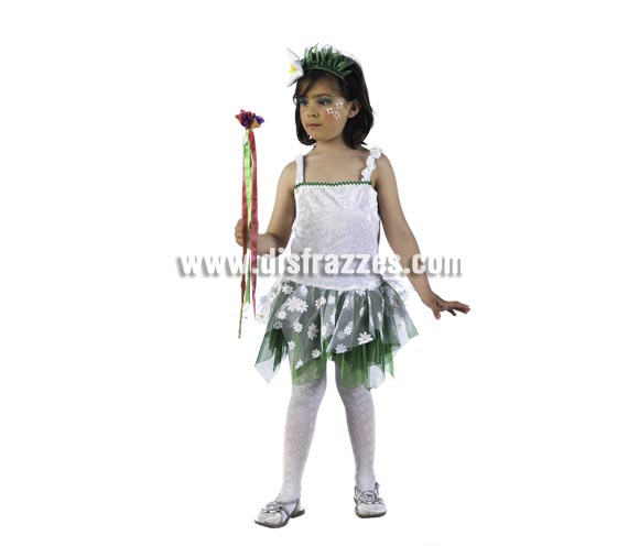 Disfraz de Ninfa del Bosque Deluxe para niña. Alta calidad, hecho en España. Disponible en varias tallas. Incluye vestido y diadema. Varita NO incluida, podrás encontrar en la sección de Complementos.