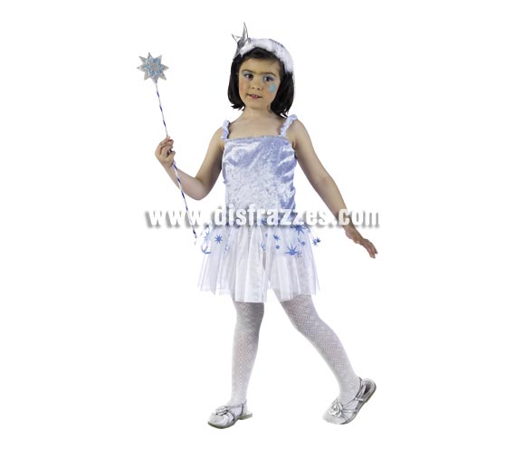 Disfraz de Ninfa de las Nieves Delixe para niña. Alta calidad, hecho en españa. Disponible en varias tallas. Incluye vestido y diadema. Varita NO incluida, podrás encontrarla en nuestra sección de Complementos.