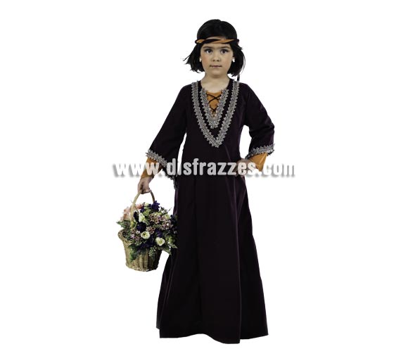 Disfraz de Lady Marian Medieval Deluxe para niña. Alta calidad, hecho en España. Disponible en varias tallas. Incluye vestido y cinta de la cabeza. Cesta No incluida.