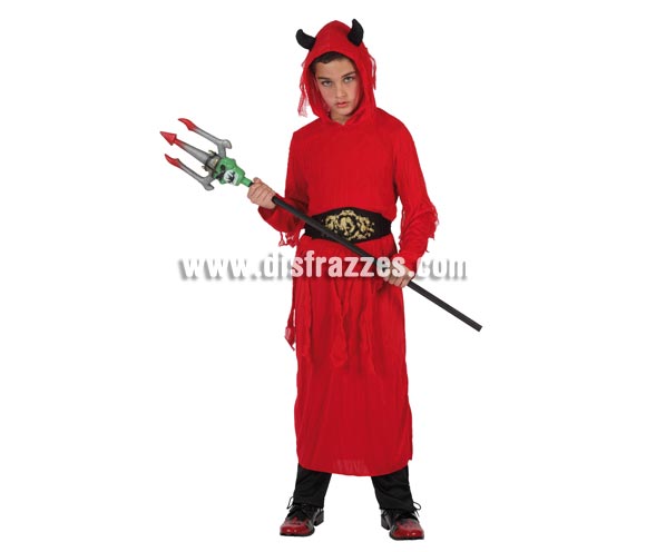 Disfraz de Diablo Malvado para niños. Talla de 7 a 9 años. Tridente NO incluido, podrás verlo en la sección de Complementos. Disfraz de Demonio Malvado en talla de niño para Halloween.