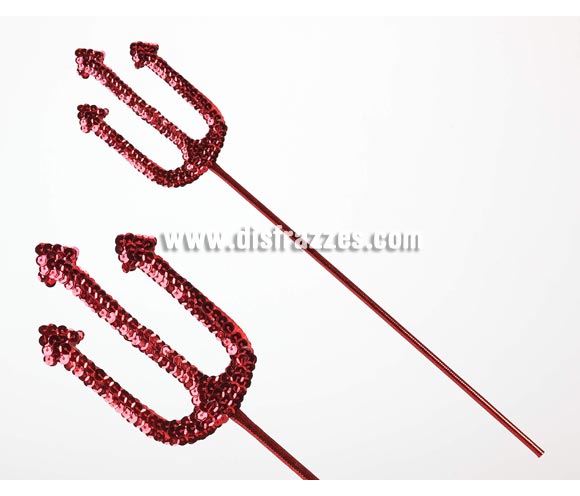 Tridente de Diablesa con lentejuelas de 48 cm. Ideal también para Despedidas de Soltera.