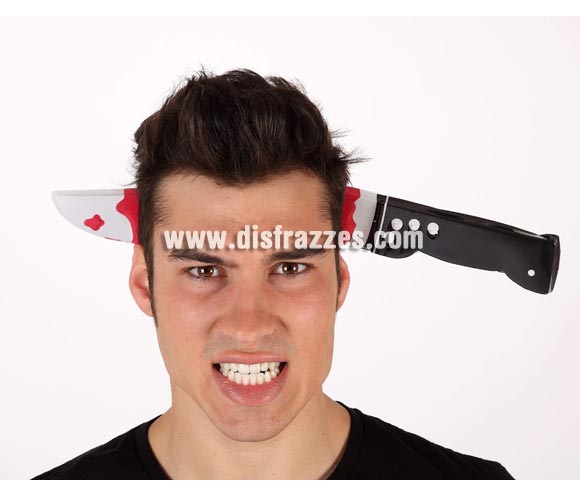 Diadema cuchillo ensangrentado para Halloween. 