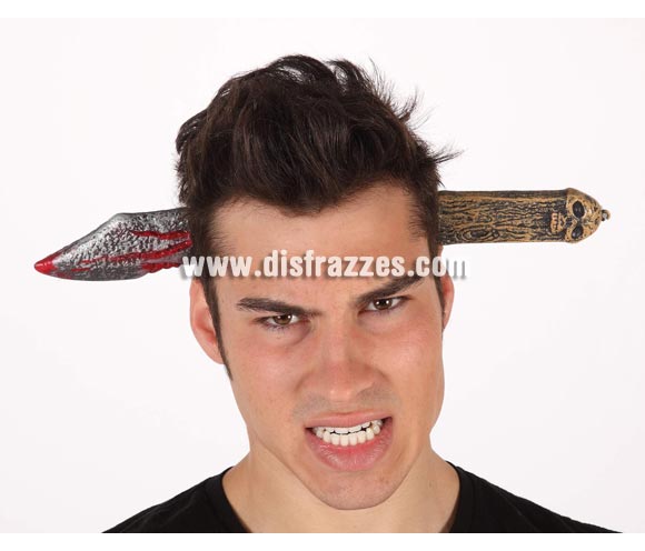 Diadema cuchillo con sangre para Halloween.