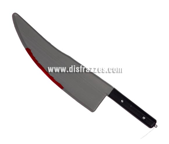 Cuchillo de Carnicero con sangre para Halloween.