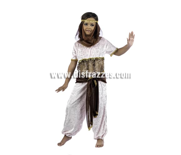 Disfraz de Princesa de Oriente Deluxe para niña. Alta calidad, hecho en España. Disponible en varias tallas. Incluye mono y cinta con velo.