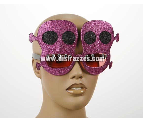 Gafas Calaveras con purpurina para Halloween.