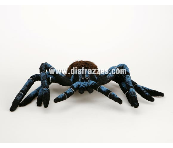 Araña gigante de 55x38 cm azul y negra para Halloween.
