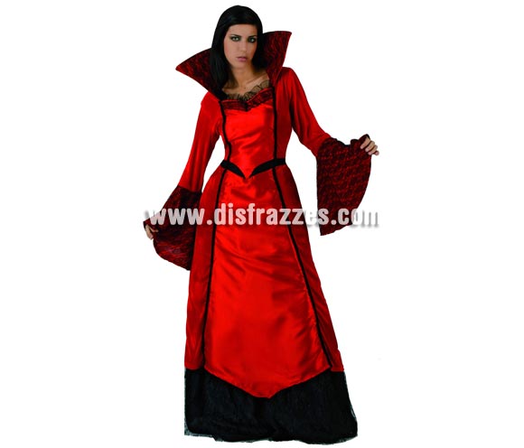 Disfraz de Vampiresa para mujer. Talla standar M-L = 38/42. Incluye vestido. Disfraz de Vampira muy elegante para la noche de Halloween.