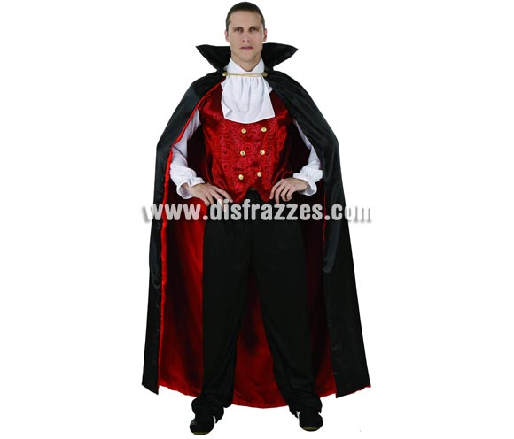 Disfraz de Vampiro Clásico para hombre. Talla S = 48/52. Éste traje por supuesto que también sirve para disfrazarse de Drácula, el Rey de los Vampiros.