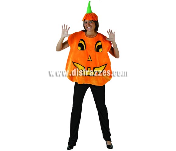 Disfraz de Calabaza mujer para Halloween. Talla standar M-L = 38/42. Incluye camisa y gorro.