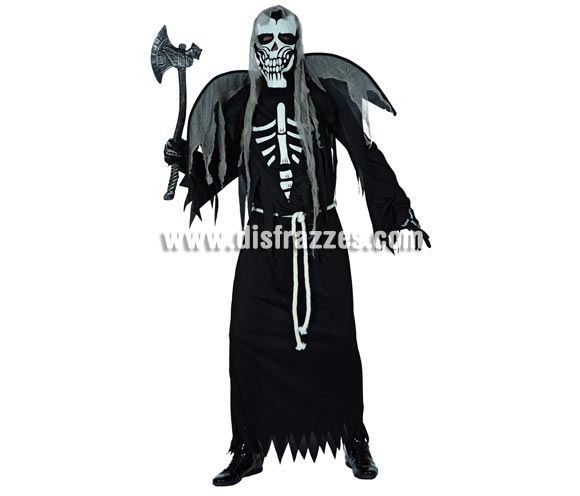 Disfraz de Esqueleto Zombie alado para hombre. Talla standar 52/54. Hacha NO incluida, podrás ver hachas en la sección de Complementos.