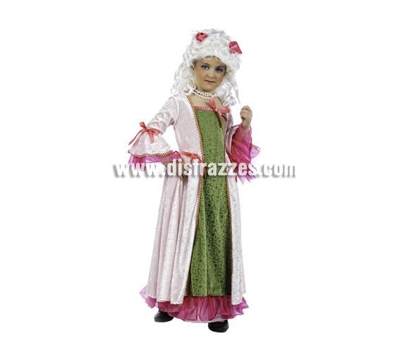 Disfraz de Princesa de Francia Deluxe para niña. Alta calidad, hecho en España. Disponible en varias tallas. Incluye vestido. Collar y peluca NO incluidos, podrás encontrar en nuestra seción de Complementos.