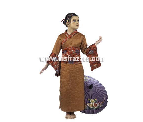 Disfraz de Princesa de Japón Deluxe para niña. Alta calidad, hecho en España. Disponible en varias tallas. Incluye kimono con fajín. Sombrilla NO incluida, podrás encontrar en nuestra sección de Complementos.