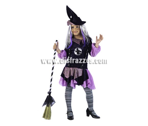 Disfraz de Teen-Vamps Alice Deluxe para niña. Alta calidad, hecho en España. Disponible en varias tallas. Incluye vestido y sombrero. Escoba NO incluida, podrás encontrar en nuestra sección de Complementos. 