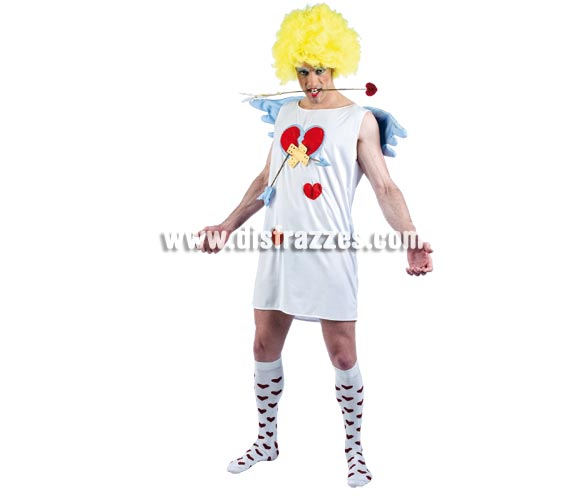 Disfraz de Cupido Simpático Deluxe para hombre. Alta calidad, hecho en España. Disponible en varias tallas. Incluye vestido. Peluca NO incluida, podrás encontrar en nuestra sección de Complementos.